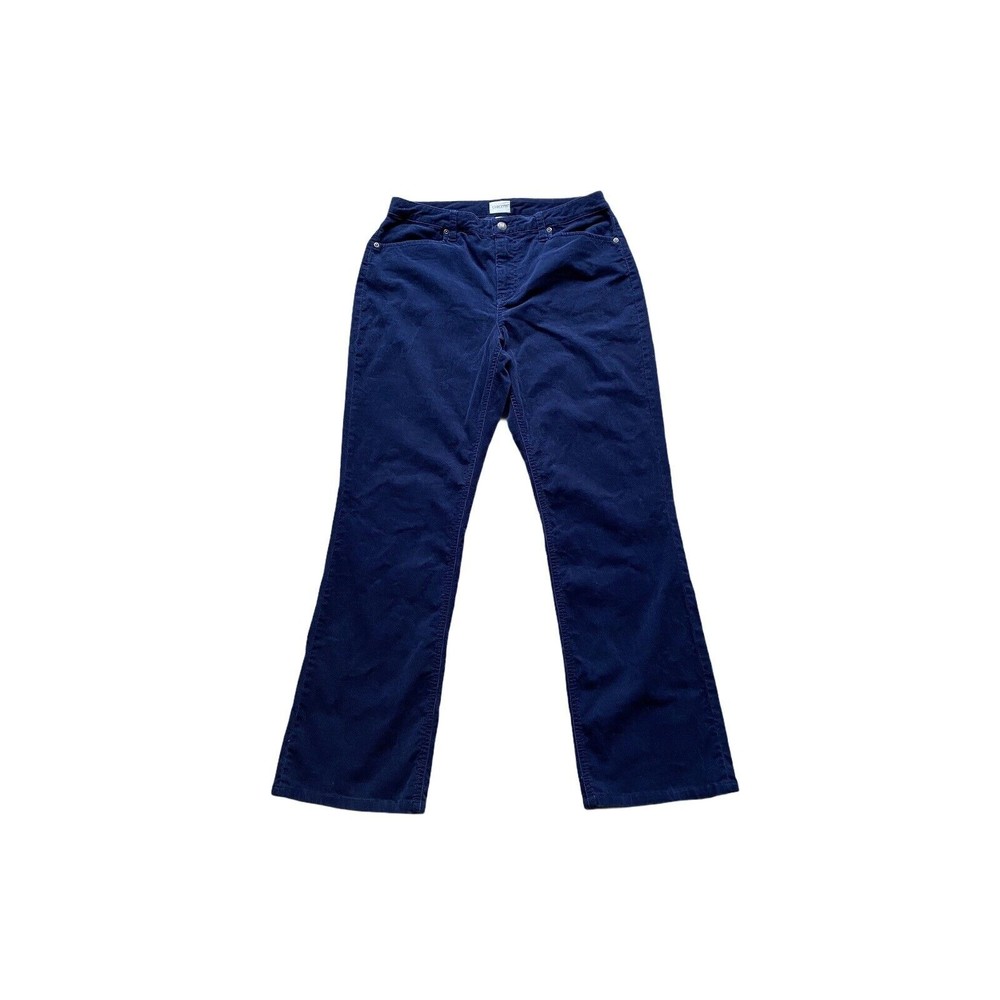 (2) Chicos Womens Corduroy Pants Size 1.5 Regular Straight Trousers Berry & Blue - Picture 5 of 12